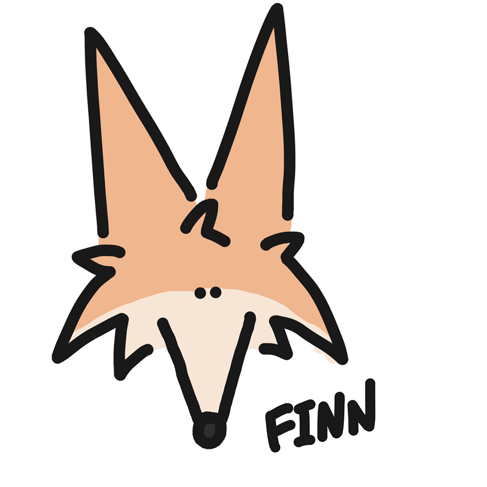A cartoon drawing of a fennec fox