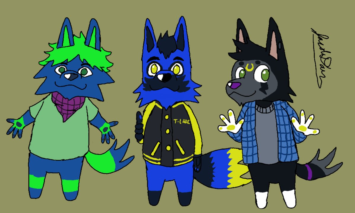 A cute drawing of several fuzzy YouTube personalities